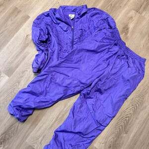 Vintage Bolero Spirit 80s 90s Purple Track Suit Windbreaker Set Women's Medium